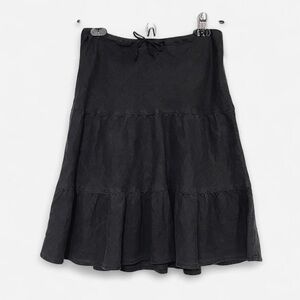 100% Linen Tiered Midi Skirt